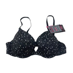 Maidenform Womens 34B Black & White Dotted Demi Coverage Push-Up Bra With Tags